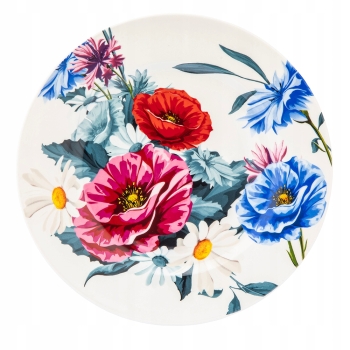 Talerz deserowy porcelanowy kwiaty polskie 19 cm