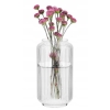 Szklany ryflowany wazon do kwiatów w prążki 20cm Selena