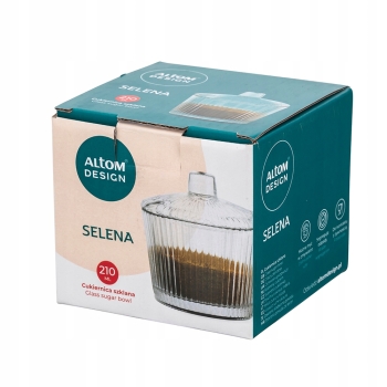 Cukiernica ryflowana cukierniczka szklana w prążki Selena 210ml