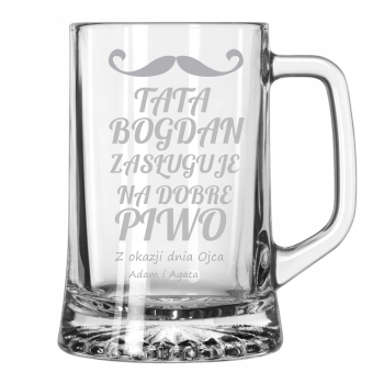 Kufel do piwa na prezent dzień ojca dla Taty z grawerem 620ml