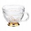 Filiżanki do kawy ze złotą nóżką zestaw filiżanek Daisy 430 ml 6szt