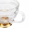 Filiżanki do kawy ze złotą nóżką zestaw filiżanek Daisy 430 ml 6szt