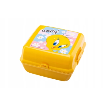 Pojemnik na śniadanie kwadratowy Lunchbox dzielony ptaszek Tweety