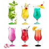 Komplet 6 szklanek do drinków i koktajli 420ml kolorowe dna MIX