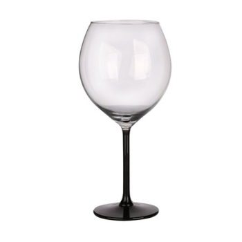 Duże kieliszki XXL do wina, prossecco z czarną nóżką Onyx 700ml 4 sztuki