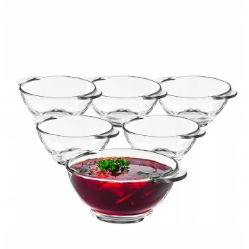 Zestaw 6 x bulionówki miseczki do zupy szklane 500 ml