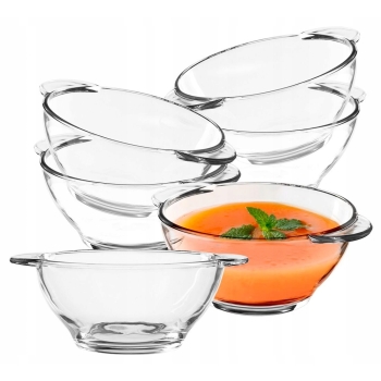 Zestaw 6 x bulionówki miseczki do zupy szklane 500 ml