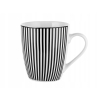 Kubek porcelanowy 350ml Astec czarne białe Paski