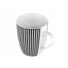 Kubek porcelanowy 350ml Astec czarne białe Paski