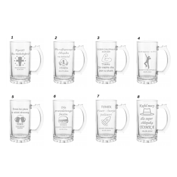Personalizowany kufel do piwa z grawerem Prezent na dzień chłopaka 500ml