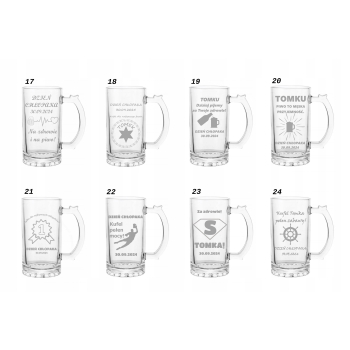 Personalizowany kufel do piwa z grawerem Prezent na dzień chłopaka 500ml