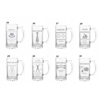Personalizowany kufel do piwa z grawerem Prezent na dzień chłopaka 500ml