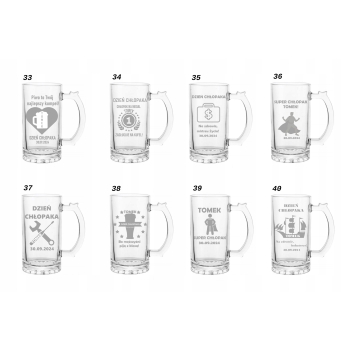 Personalizowany kufel do piwa z grawerem Prezent na dzień chłopaka 500ml
