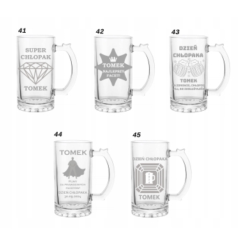 Personalizowany kufel do piwa z grawerem Prezent na dzień chłopaka 500ml