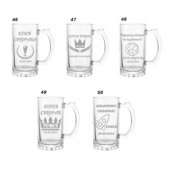 Personalizowany kufel do piwa z grawerem Prezent na dzień chłopaka 500ml