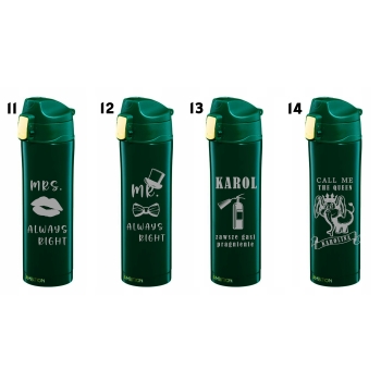 Personalizowany kubek termiczny z grawerem 420ml zielony Dzień Kobiet, Matki, Babci I Dziadka