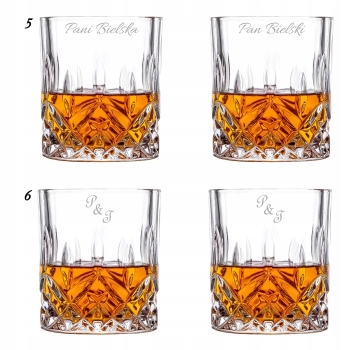 Zestaw 2 szklanek kryształowych do whisky Bohemia z grawerem na prezent