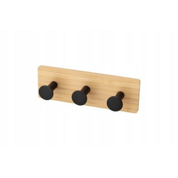 Wieszak Potrójny Samoprzylepny Faro Wood Bambus