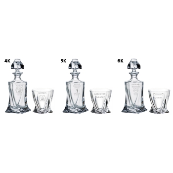 Zestaw Whisky Karafka 6 Szkl. Kryształ Grawer Ślub Rocznica Personalizacja