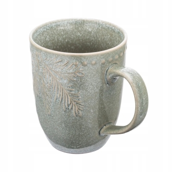 Kubek ceramiczny do kawy herbaty Sosnowy Las 420 ml vintage szałwiowy