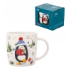 Kubek porcelanowy zimowy 400ml Pingwinek w pudełku