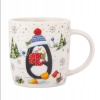 Kubek porcelanowy zimowy 400ml Pingwinek w pudełku