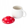 Kubek Ceramiczny 370ml W Kształcie Grzybka z pokrywką Pod Kapeluszem