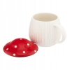 Kubek Ceramiczny 370ml W Kształcie Grzybka z pokrywką Pod Kapeluszem