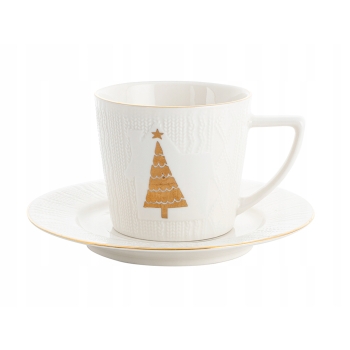 Filiżanka Świąteczna Ze Spodkiem w sweterku Christmas Tree 210ml