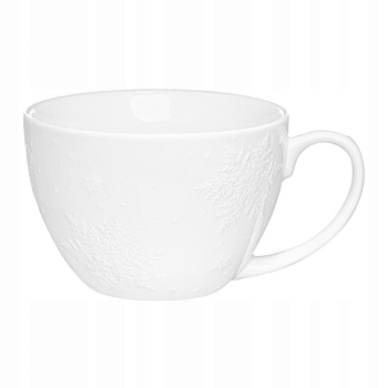 Kubek porcelanowy Filiżanka Galactic White śnieżynki 450 ml AMBITION