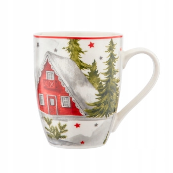 Kubek świąteczny 300ml Winter Time w pudełku Zimowa chatka Jeleń