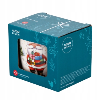 Kubek porcelanowy zimowy 400ml Mikołaj w pudełku