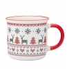 Kubek świąteczny zimowy 400ml Scandi Winter A Renifery i Choinki