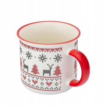 Kubek świąteczny zimowy 400ml Scandi Winter A Renifery i Choinki
