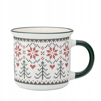 Kubek świąteczny zimowy 400ml Scandi Winter B Choinki i Gwiazdki