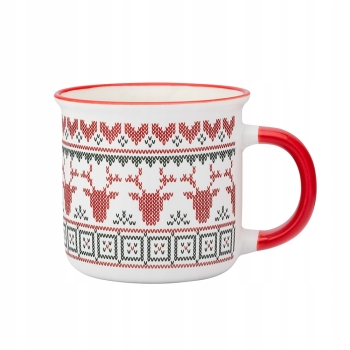 Kubek świąteczny zimowy 400ml Scandi Winter C Renifery i Serduszka