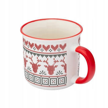 Kubek świąteczny zimowy 400ml Scandi Winter C Renifery i Serduszka