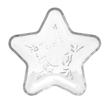 Naczynie na pierniki opłatek świąteczne szklane talerz Gwiazdka 21 cm