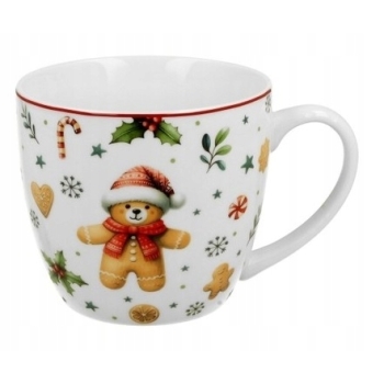 Duży kubek świąteczny 460ml Christmas Cuties Misiu w koszyczku