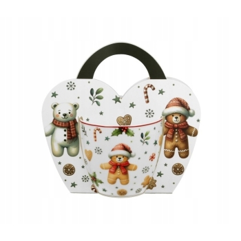 Duży kubek świąteczny 460ml Christmas Cuties Misiu w koszyczku