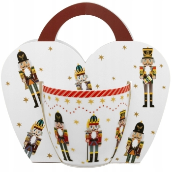 Kubek świąteczny 460ml w koszyczku Christmas Nutcracker Dziadek do Orzechów