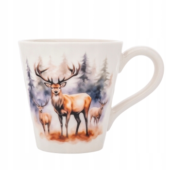 Kubek porcelanowy zimowy XL 480ml Winter Jeleń dek. A