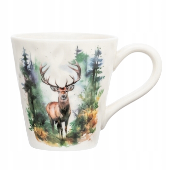 Kubek porcelanowy zimowy XL 480ml Winter Jeleń dek. B