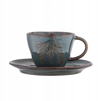 Filiżanka ceramiczna do kawy herbaty ze spodkiem Sosnowy Las 220 ml