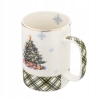 Kubek porcelanowy świąteczny 380ml Świąteczne drzewko Choinka