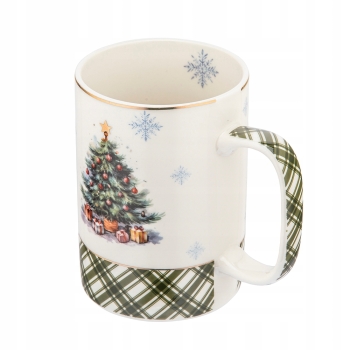 Kubek porcelanowy świąteczny 380ml Świąteczne drzewko Choinka