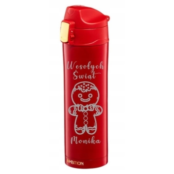 Personalizowany kubek termiczny z grawerem 420ml czerwony Dzień Kobiet, Matki, Babci i Dziadka
