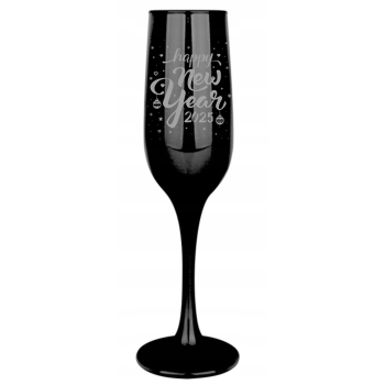 Czarny Kieliszek Z Grawerem Do Szampana 200ml 1szt. Sylwester Nowy Rok logo