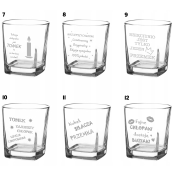 Zestaw 2 szklanek do whisky grawer imię logo 250ml urodziny Babci Dziadka