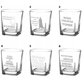 Zestaw 2 szklanek do whisky grawer imię logo 250ml urodziny Babci Dziadka